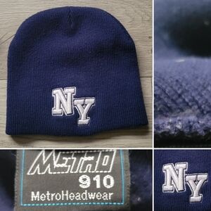 MetroHeadwear Navy/Dark Blue New York NY beanie hat